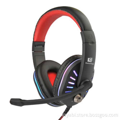 Deep Bass Game Headphone Stereo Surrounded Over-Ear headband glowing Gaming Headset with USB Mic Led Volume control For PC Gamer